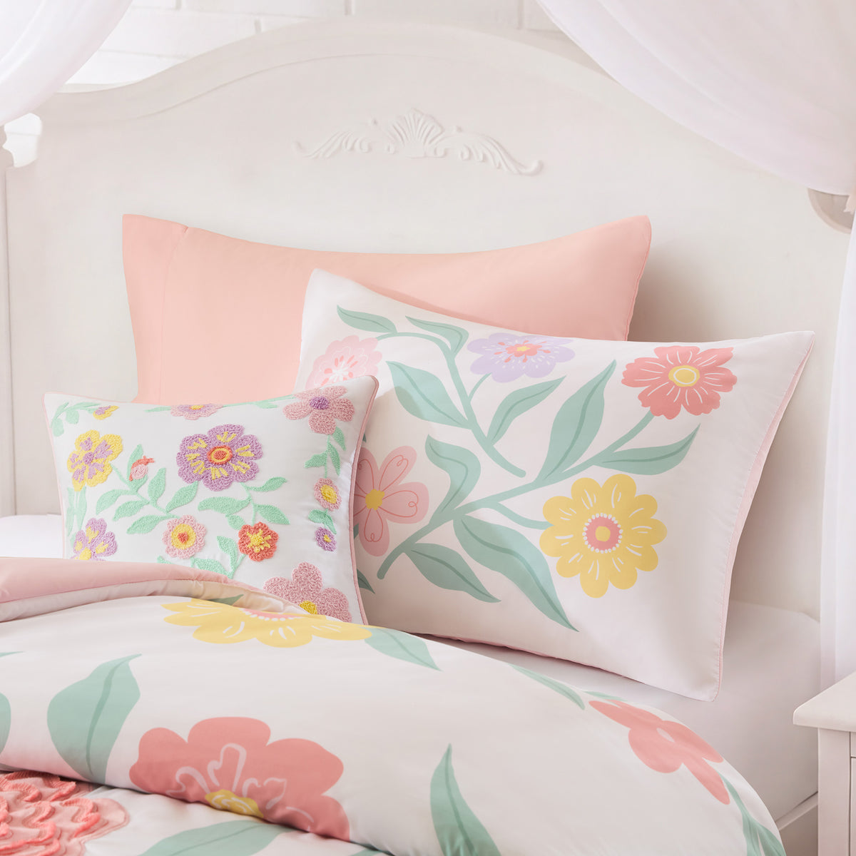 Floral Comforter Set - Pink