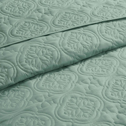 Oakley 3 Piece Reversible Bedspread Set - Seafoam