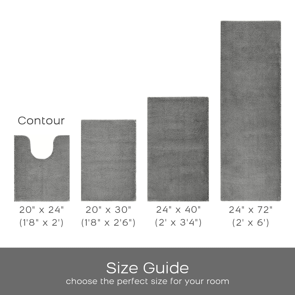Marshmallow Bath Rug Collection - Grey