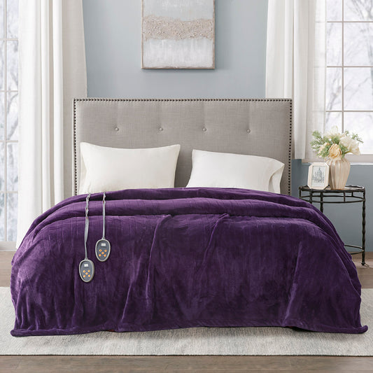 Plush Heated Blanket - Purple