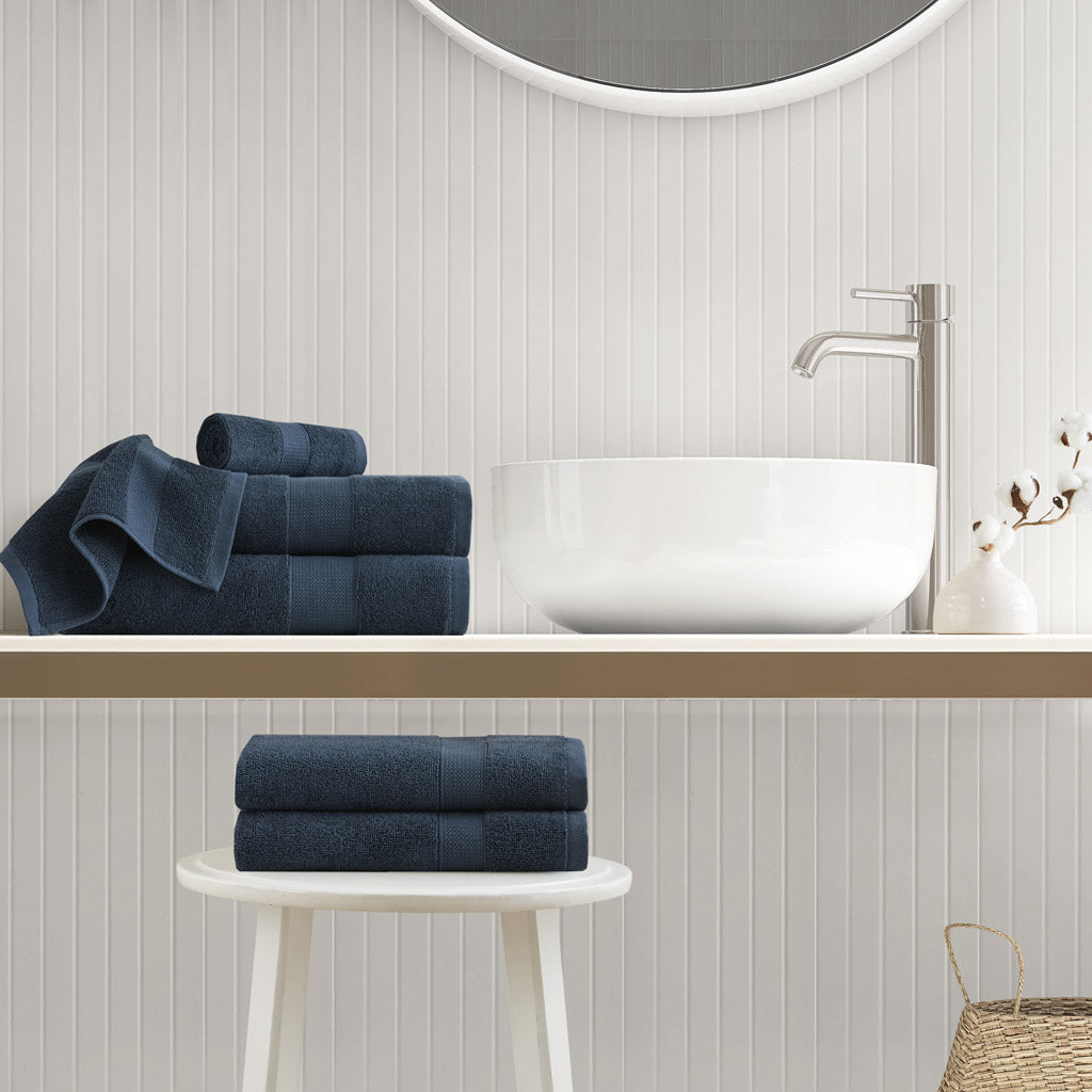 Premium Turkish Cotton 500GSM Plush Towel Set - Navy