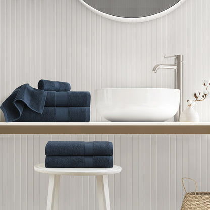 Premium Turkish Cotton 500GSM Plush Towel Set - Navy
