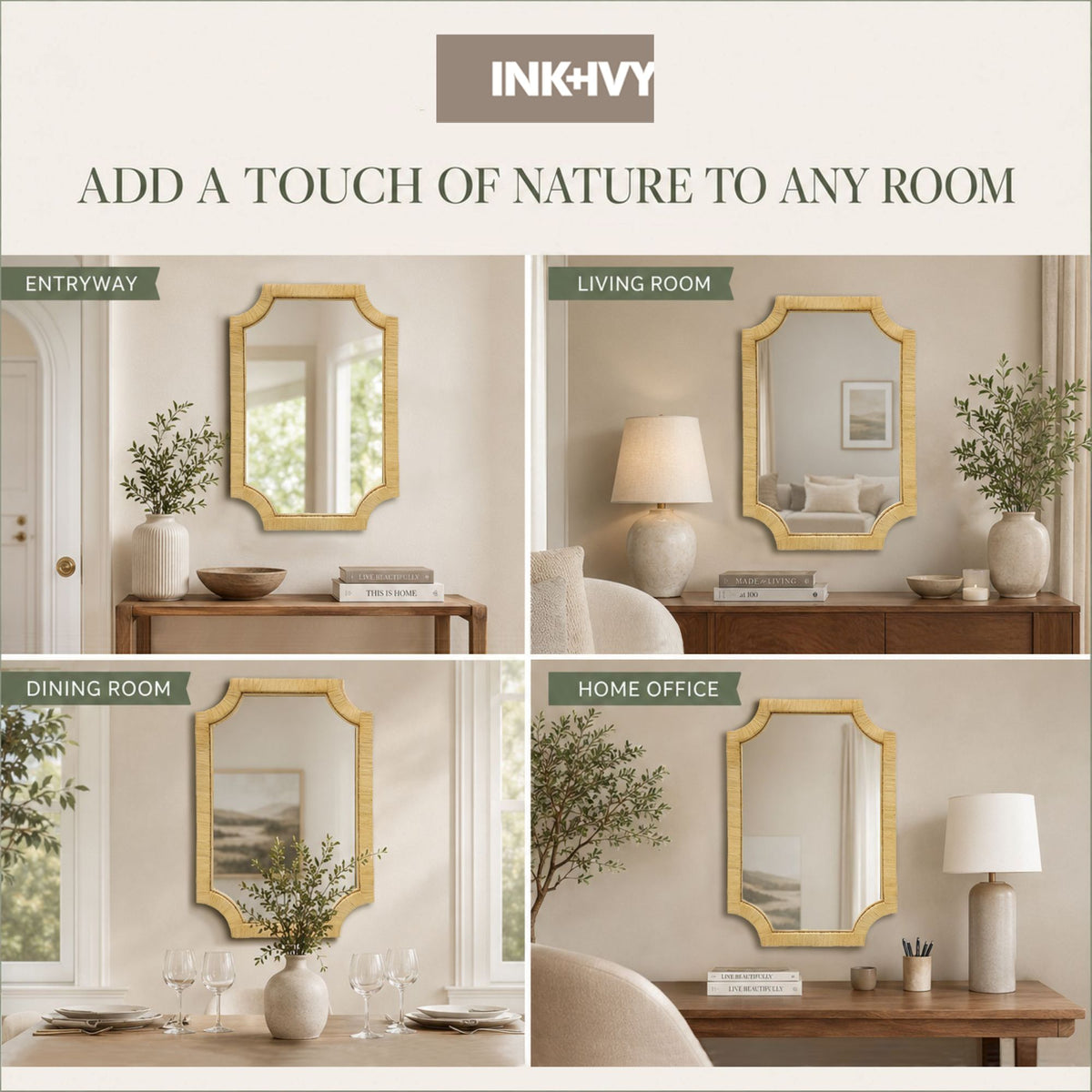 Nova Natural Rattan Wall Mirror - Natural