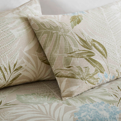 Kiawah Island 5 Piece Cotton Duvet Cover Set with Throw Pillow - Taupe