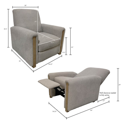 Scarlett Recliner - Med Grey