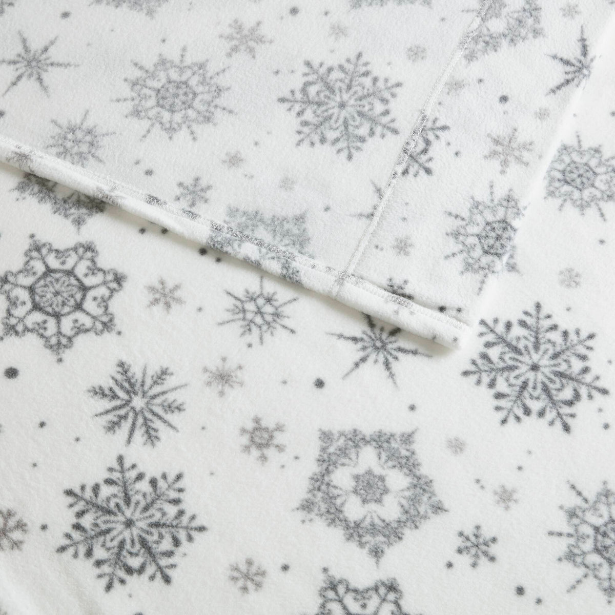 Micro Fleece Sheet Set - Grey Snowflake