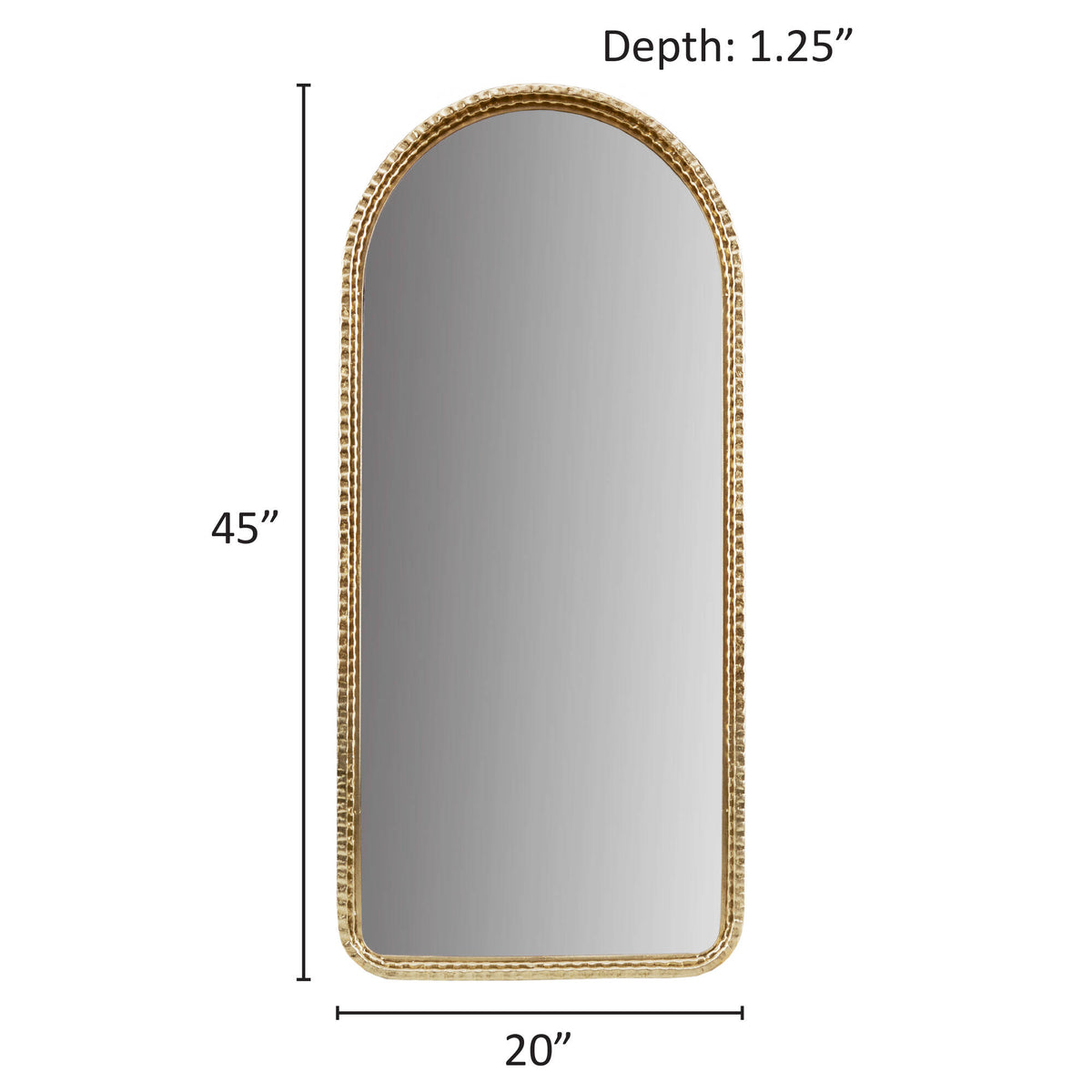 Mia Gold Metal Arch Wall Mirror - Gold