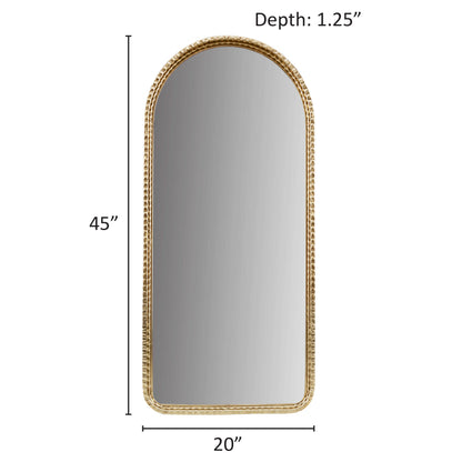 Mia Gold Metal Arch Wall Mirror - Gold