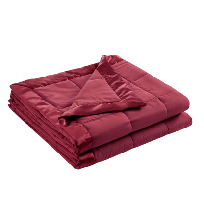Windom Lightweight Down Alternative Blanket with Satin Trim - Burgundy