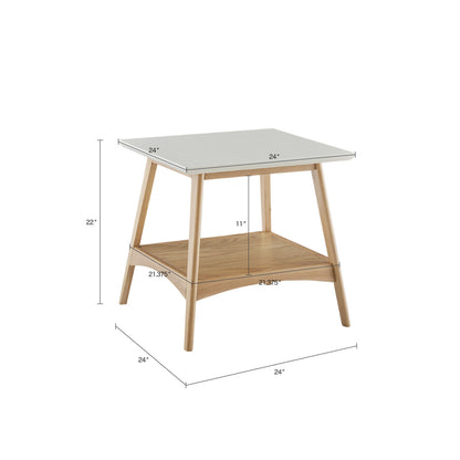 Parker End Table - Off-White/Natural