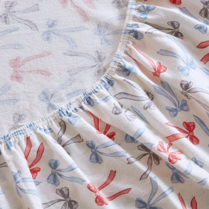 Cozy Soft Cotton Flannel Printed Sheet Set - Happy Bows