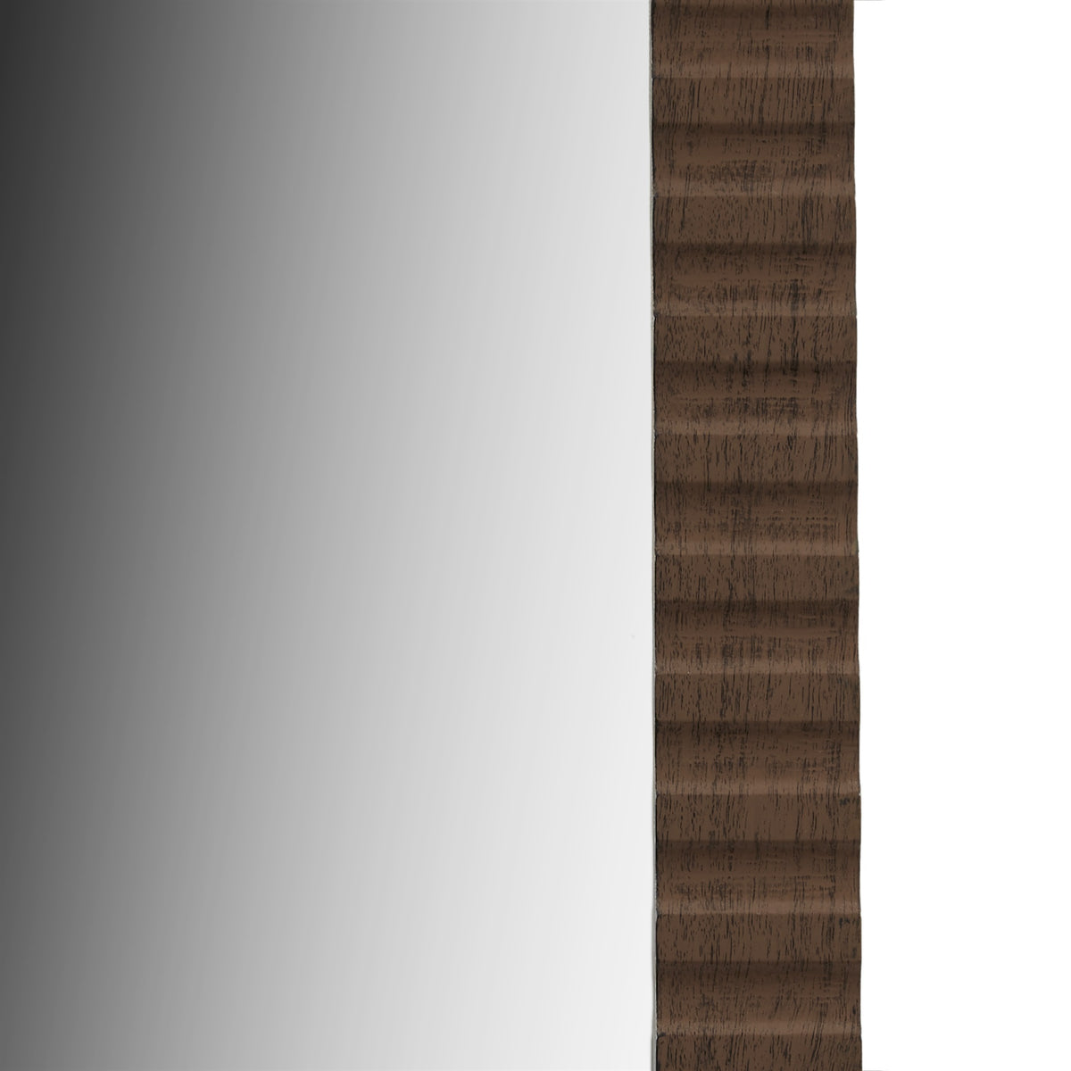 Simone Fluted Wall Mirror - Walnut Brown
