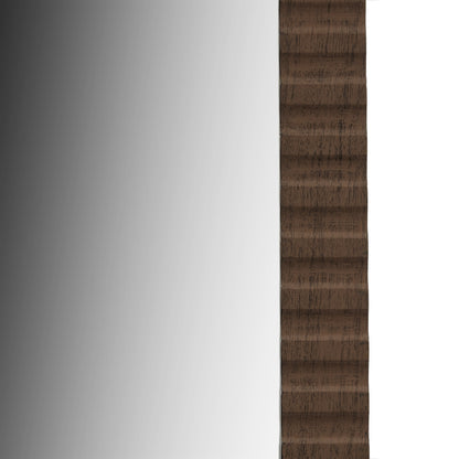 Simone Fluted Wall Mirror - Walnut Brown