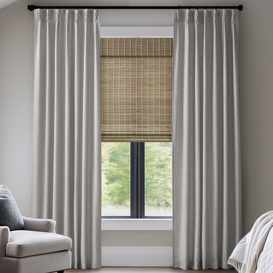 Emery 300gsm poly linen with 7 pinch pleat per pc - Grey