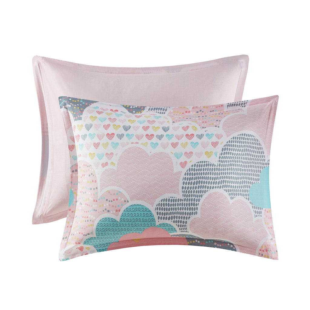Cloud Cotton Printed Duvet Cover Set - Pink