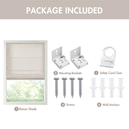Mira Cordless Roman Shade - Oatmeal
