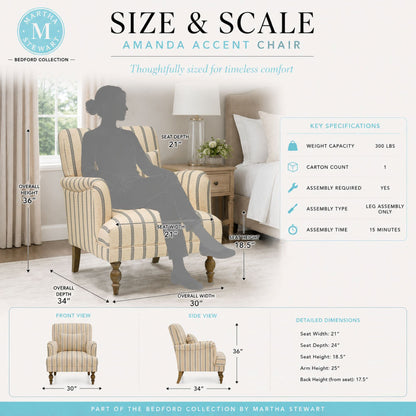 Amanda Accent Chair - Linen/Blue