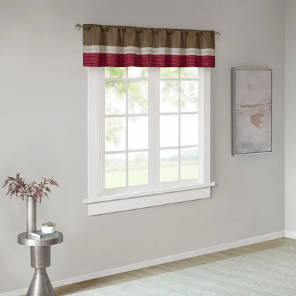 Amherst Polyoni Pintuck Window Valance - Red