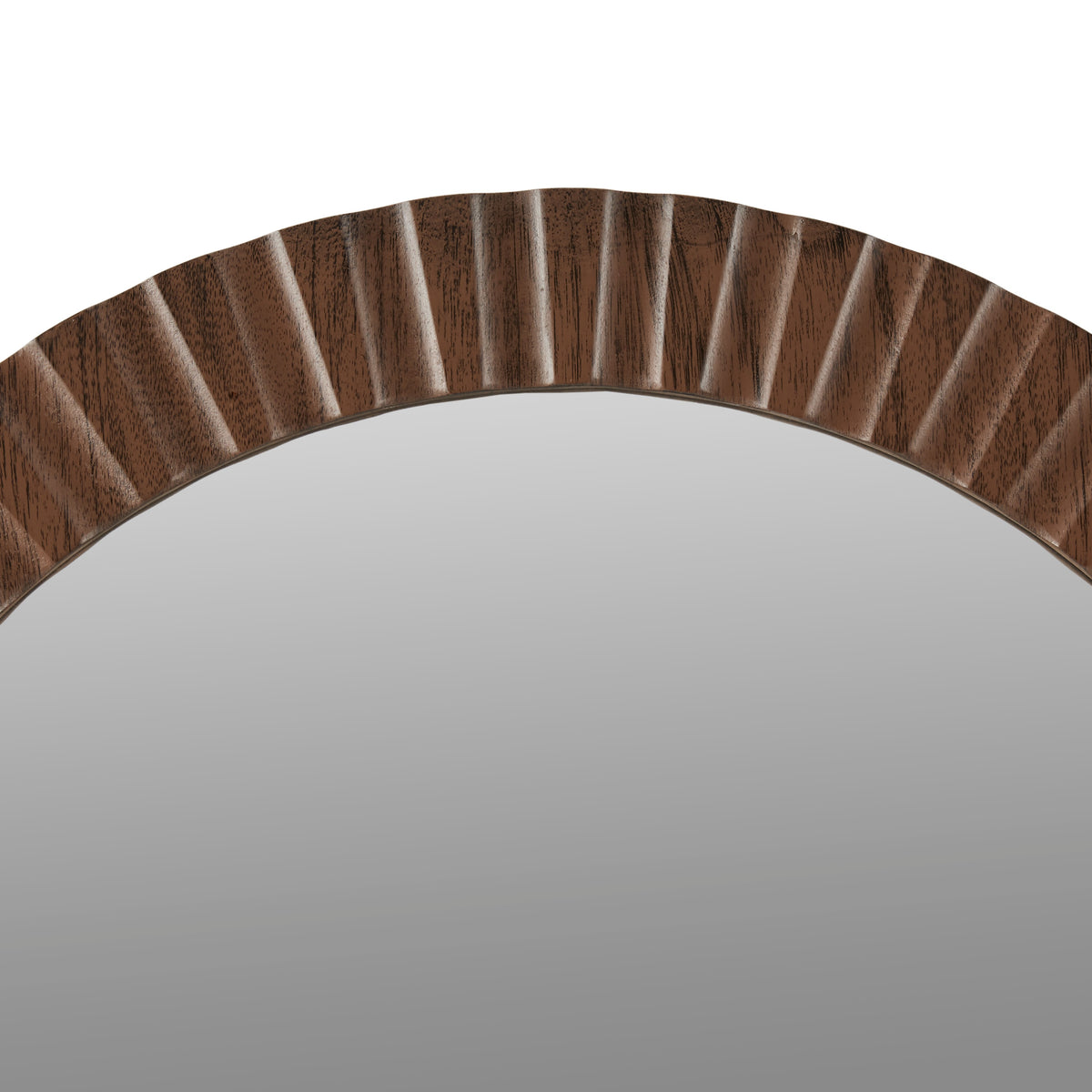 Simone Fluted Wall Mirror - Walnut Brown