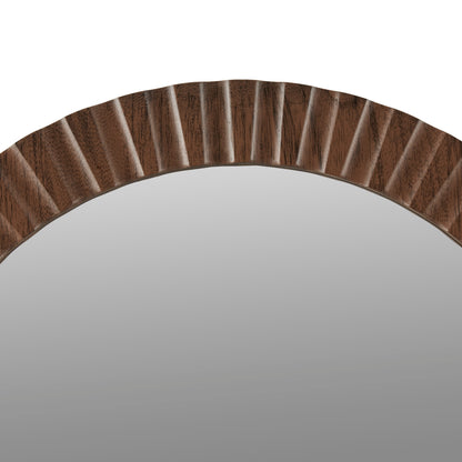 Simone Fluted Wall Mirror - Walnut Brown