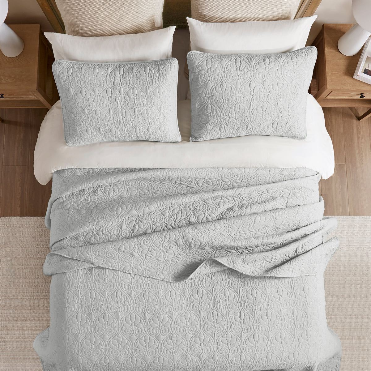Quebec Reversible Bedspread Set - Grey