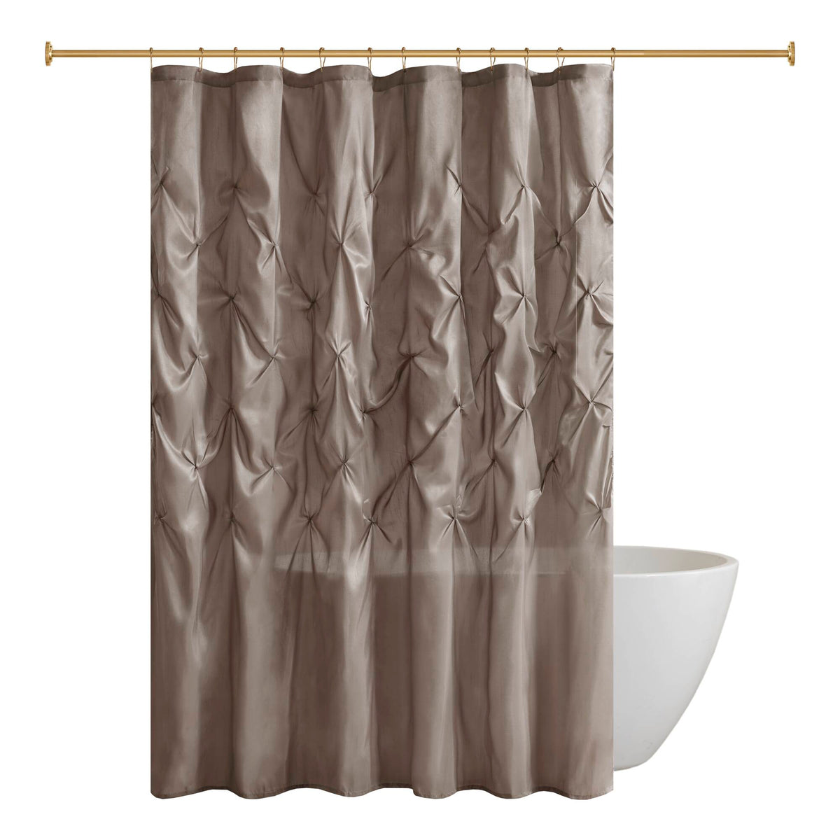 Laurel Tufted Semi-Sheer Shower Curtain - Taupe