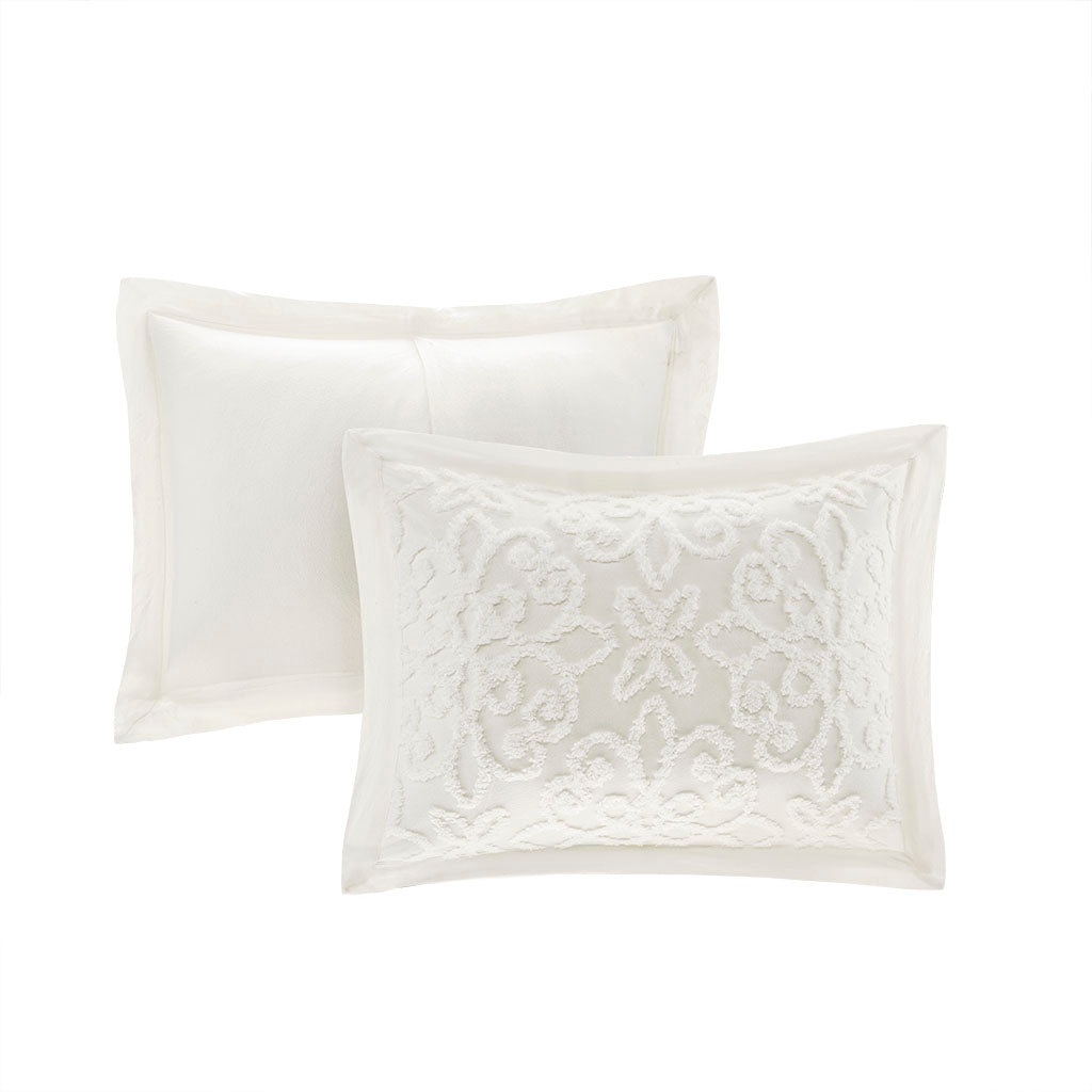 Sabrina 3 Piece Tufted Cotton Chenille Bedspread Set - Off-White
