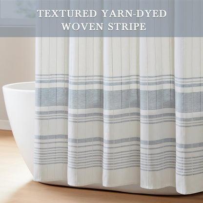 Morgan Shower Curtain - White/Blue