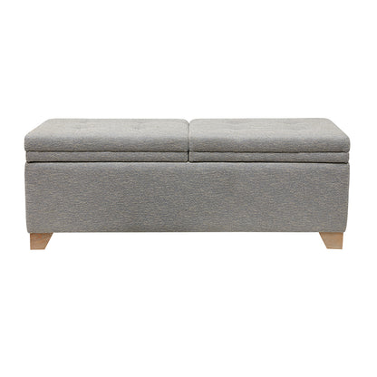 Ashcroft Dual Compartment Flip-Top Storage Bench - Grey Multi