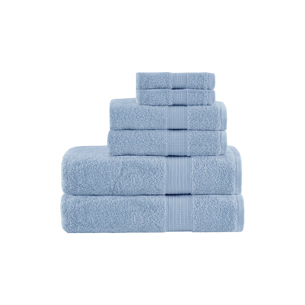Organic 6 Piece Organic Cotton Towel Set - Blue