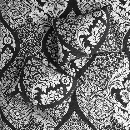 Vienna 6 Piece Printed Cotton Quilt Set with Throw Pillows - Black