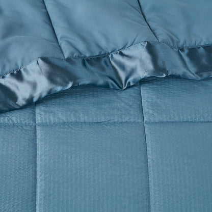 Cambria Oversized Down Alternative Blanket with Satin Trim - Slate Blue