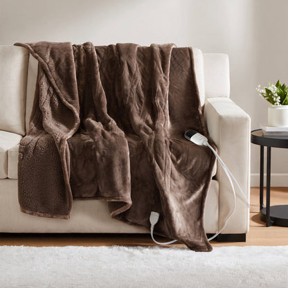 Heated Microlight to Berber Throw - Brown