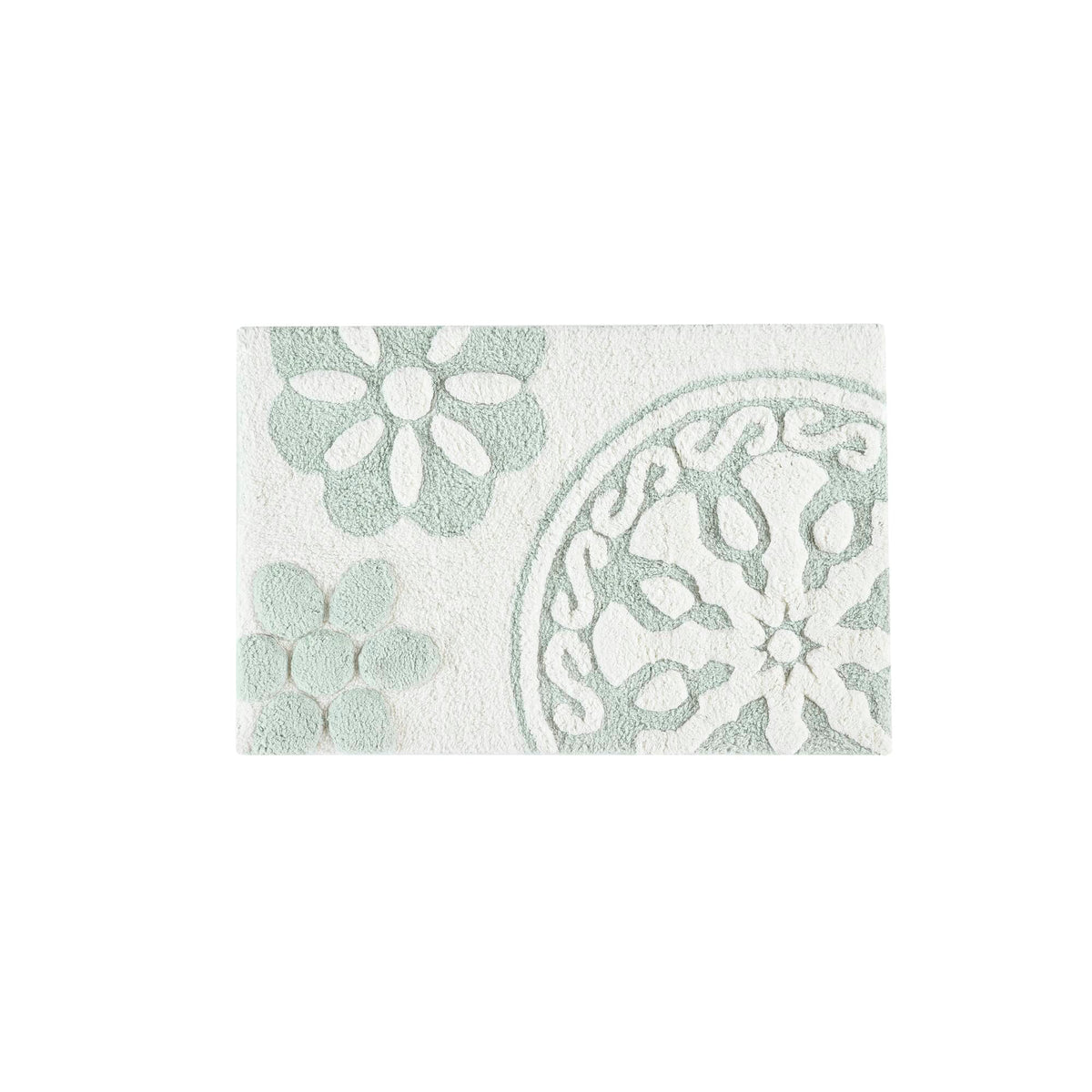 Casablanca Medallion Cotton Tufted Bath Rug - Sage