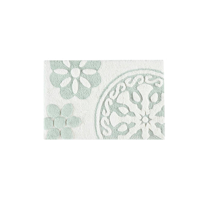 Casablanca Medallion Cotton Tufted Bath Rug - Sage
