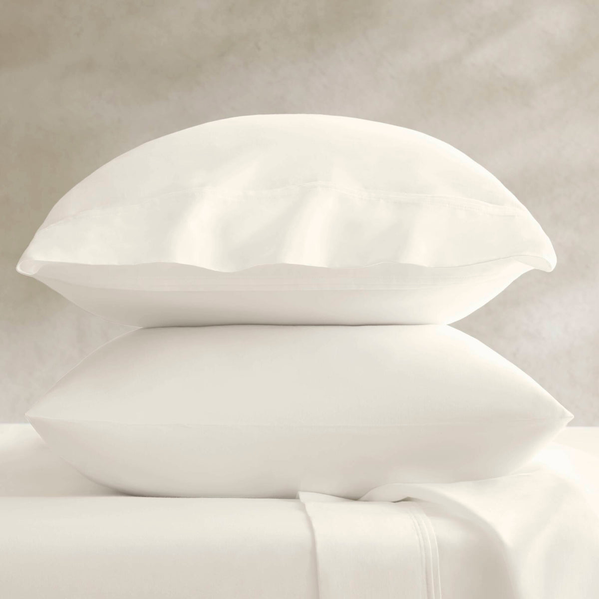 100% Egyptian Cotton Sateen Pillowcase Set - Off-White