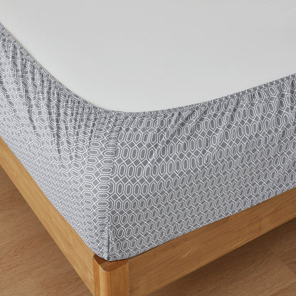 144 Thread Count Cotton Printed Sheets - Diamond Grey