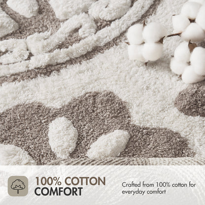 Casablanca Medallion Cotton Tufted Bath Rug - Taupe