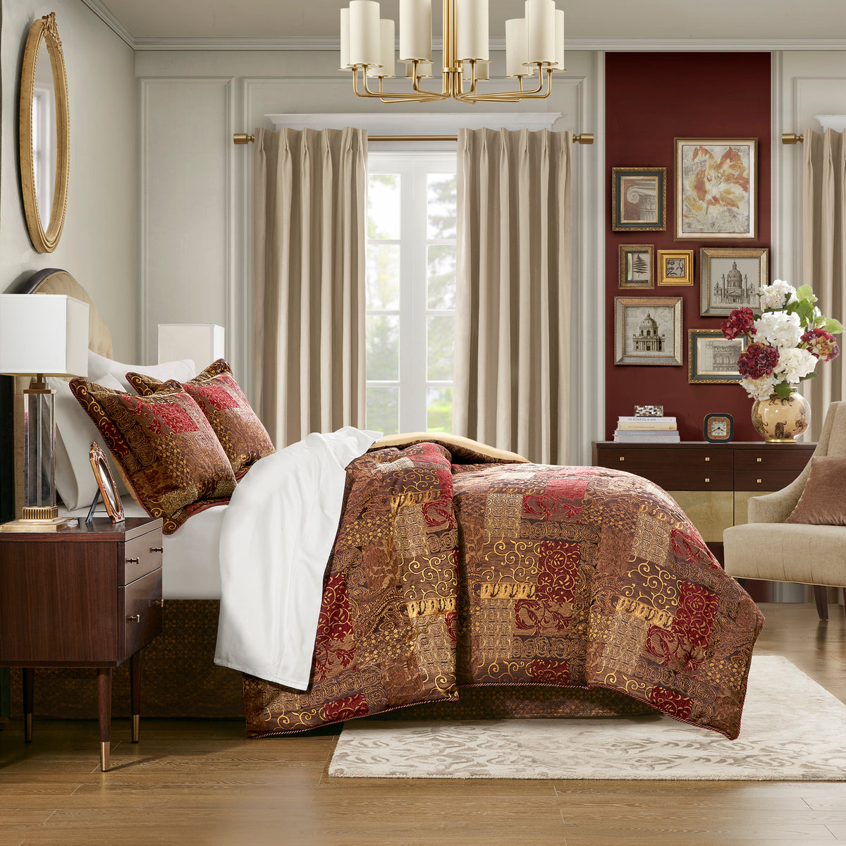Galleria 4 Piece Comforter Set - Red