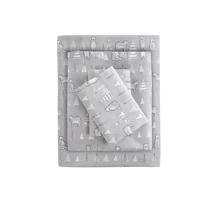 Cozy Cotton Flannel Printed Sheet Set - Bear