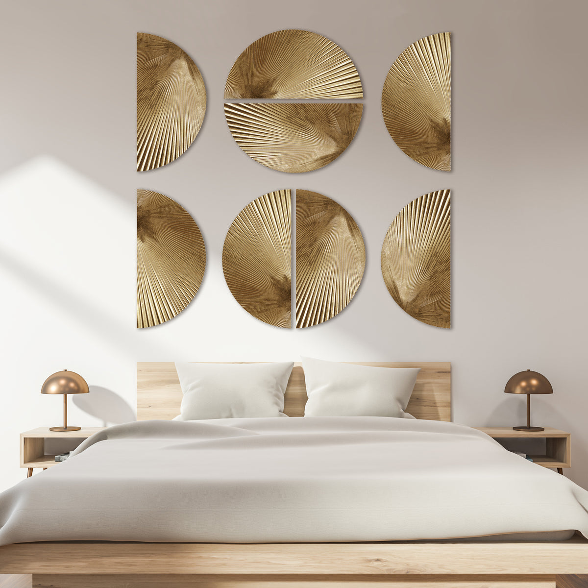 Radiant Half-moon 2-Piece Metal Wall Decor Set - Gold