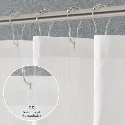 Petal Bloom Scalloped Shower Curtain - Black