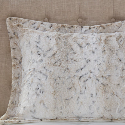 Zuri Faux Fur Comforter Set - Snow Leopard