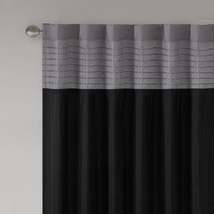 Amherst Polyoni Pintuck Curtain Panel - Black