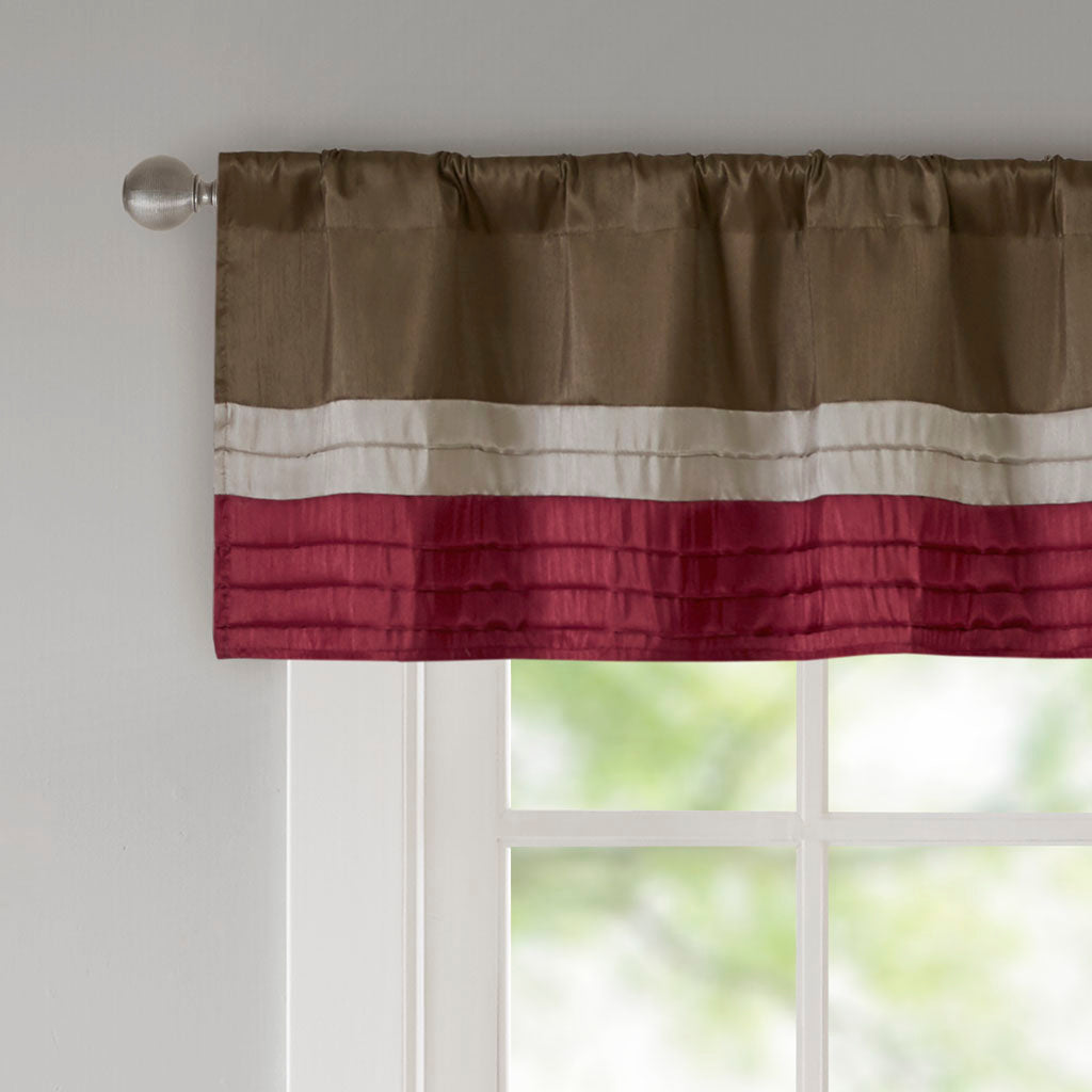 Amherst Polyoni Pintuck Window Valance - Red