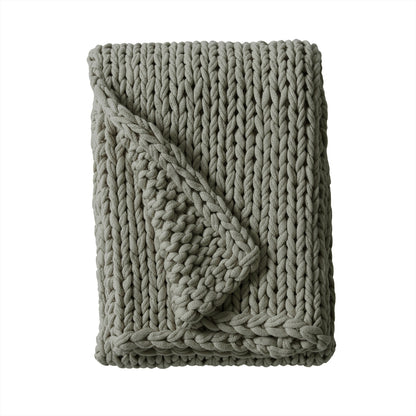 Chunky Double Knit Handmade Throw Blanket - Charcoal