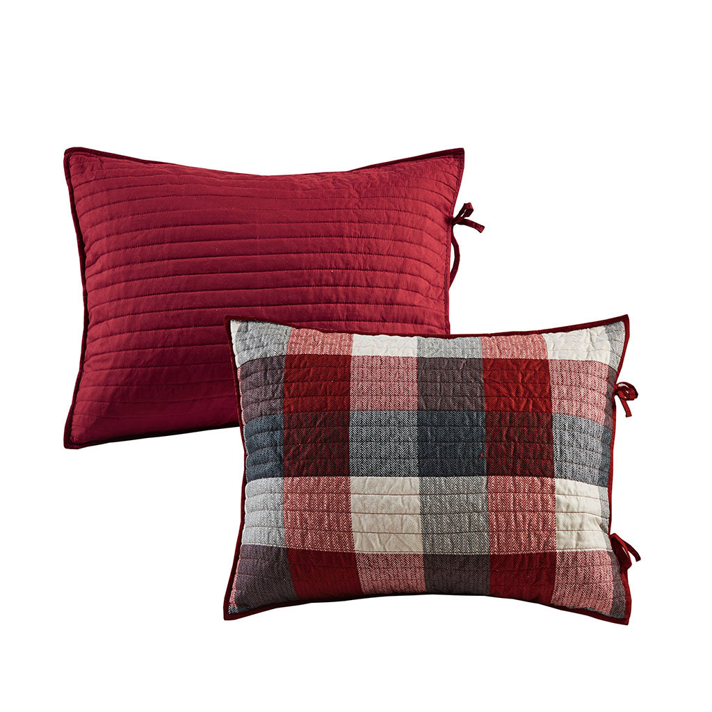 Ridge 6 Piece Reversible Plaid Daybed Cover Set - Red