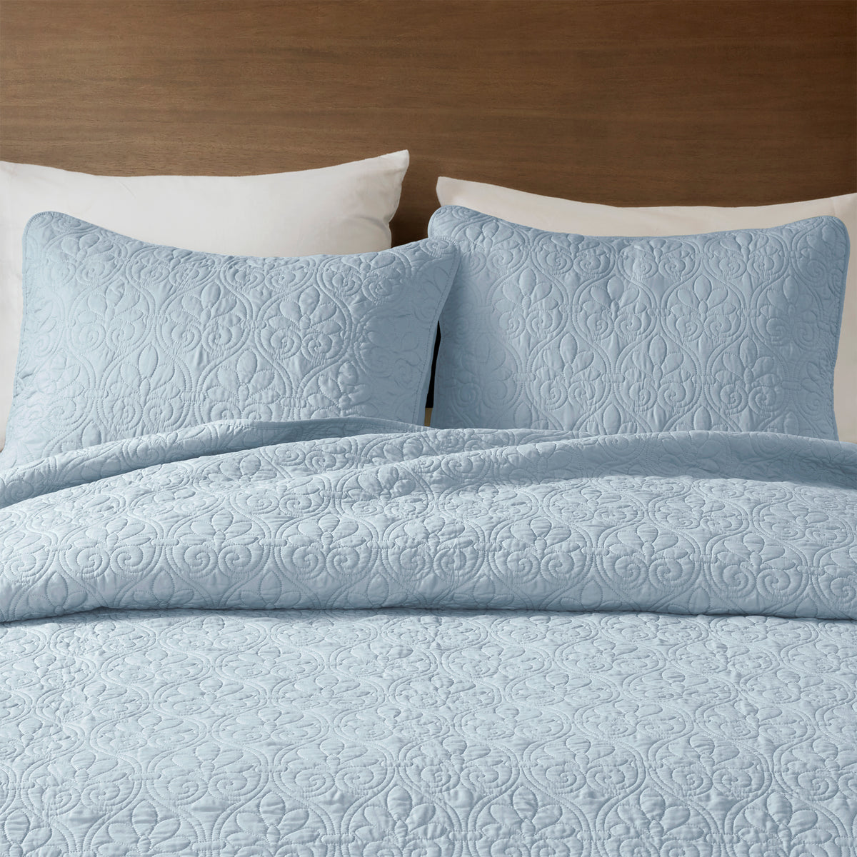 Quebec Reversible Bedspread Set - Blue