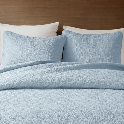 Quebec Reversible Bedspread Set - Blue