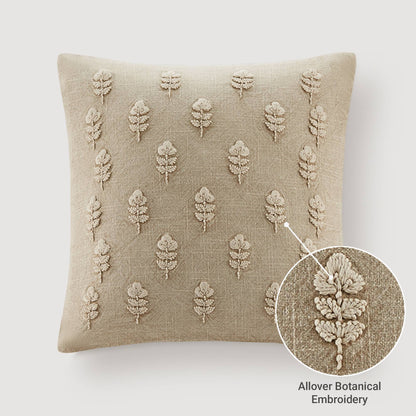 Ave Botanical 1 Piece Cotton Pillow Cover - Linen